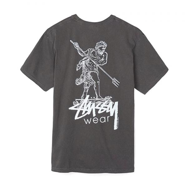 POSEIDON PIG. DYED TEE-BLK