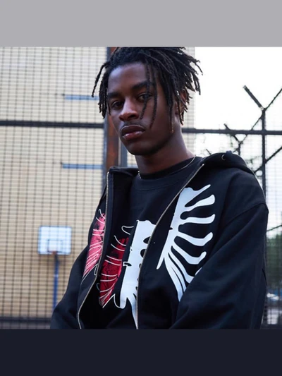 HEARTBREAKER HOODIE JACKET - BLACK