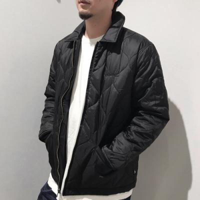 QUILTED WORK JACKET-BLACK