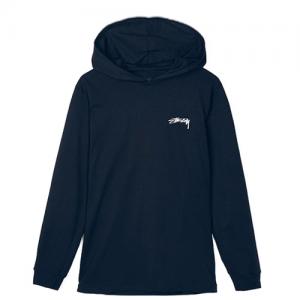 STUSSY DESIGNS LS HOOD TEE-NAVY
