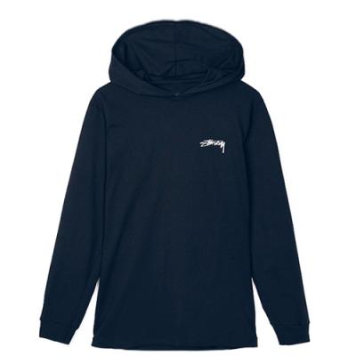 STUSSY DESIGNS LS HOOD TEE-NAVY
