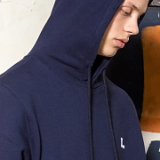 BASIC PULLOVER HOODIE-NAVY