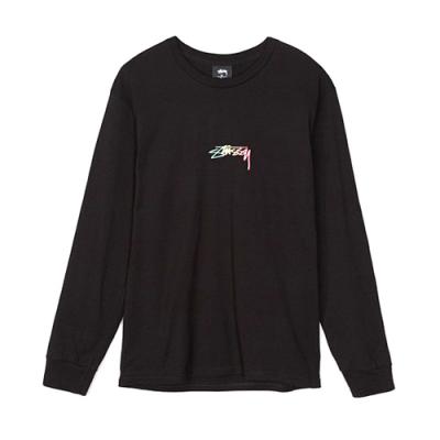 SMOOTH STOCK EMB. LS TEE-DARK PINK