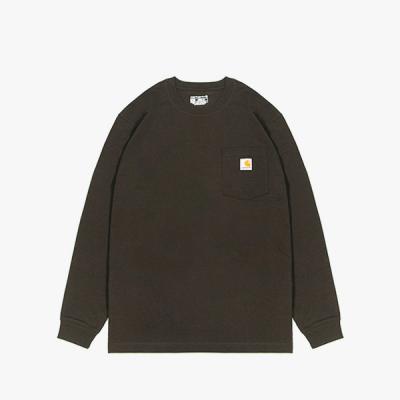 (K126) 워크 포켓 긴팔티 DARK BROWN