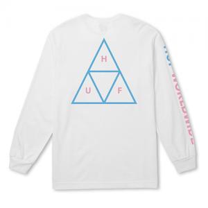 TRIPLE TRIANGLE LS TEE-WHT(blue)