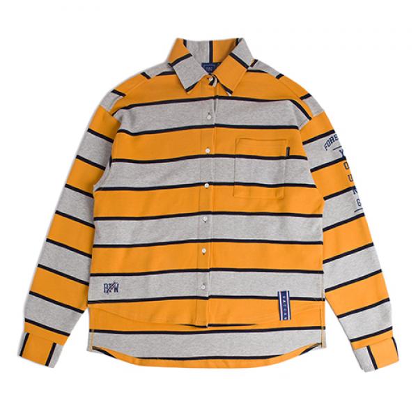 [ROMANTIC CROWN] STRIPE COTTON SHIRT_MUSTARD