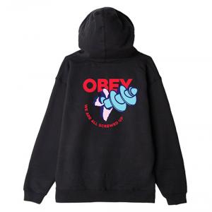 (111731607)WE ARE ALL SCREWED HOOD-BLK
