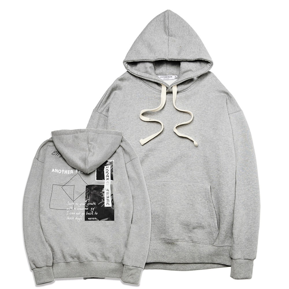 [] ANOTHER FRAME - BASIC LOGO STRING HOOD (GRAY) ĵ ĵƼ