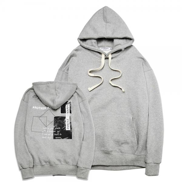 [] ANOTHER FRAME - BASIC LOGO STRING HOOD (GRAY) ĵ ĵƼ