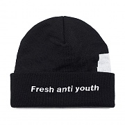 [FRESH ANTI YOUTH] LOGO BEANIE-BLACK/YELLOW