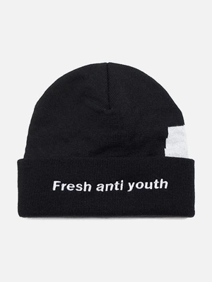 [FRESH ANTI YOUTH] LOGO BEANIE-BLACK/YELLOW