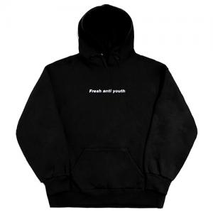[FRESH ANTI YOUTH] LOGO HOOD SWEATER-BLACK