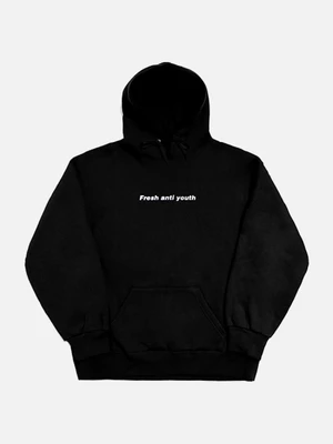 [FRESH ANTI YOUTH] LOGO HOOD SWEATER-BLACK