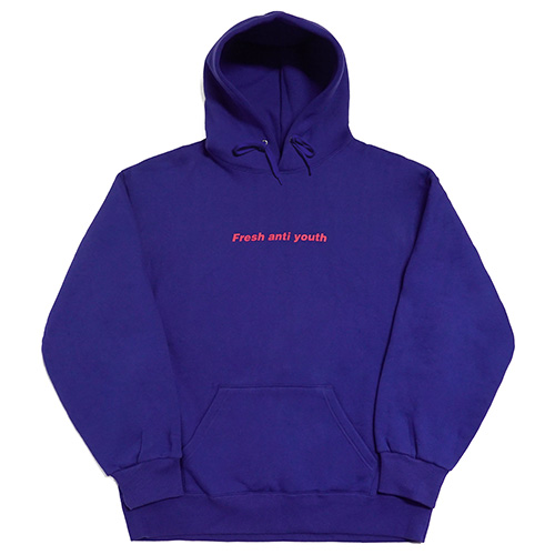 [FRESH ANTI YOUTH] LOGO HOOD SWEATER-BLUE