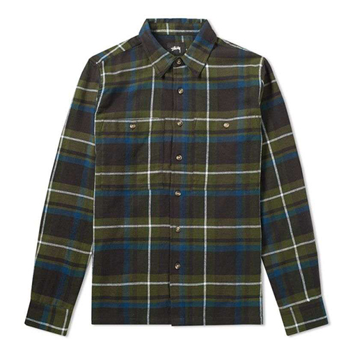 BIG POCKET FLANNEL SHIRT-OLIVE