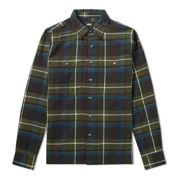 BIG POCKET FLANNEL SHIRT-OLIVE