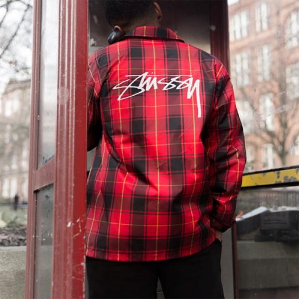 CRUIZE COACH JACKET-RED PLAID