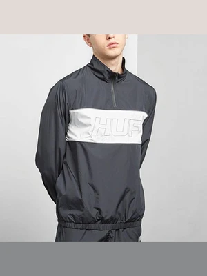 STADIUM HALF ZIP TRACK JACKET-BLK
