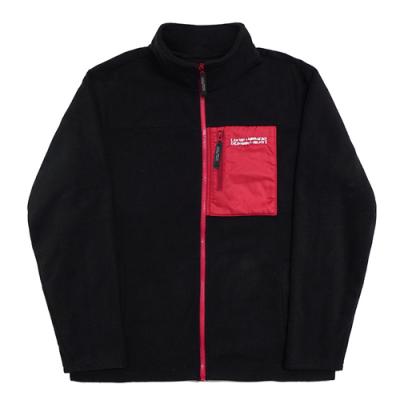 BASIC LOGO FLEECE JACKET - BLACK/RED