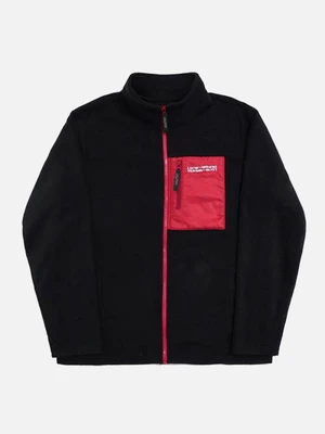 BASIC LOGO FLEECE JACKET - BLACK/RED
