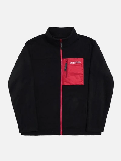 BASIC LOGO FLEECE JACKET - BLACK/RED