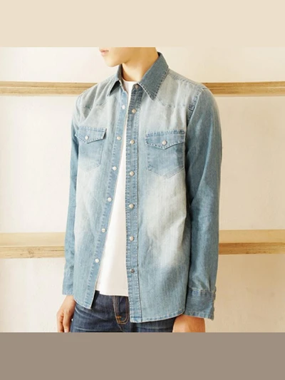[WHYWORKS] 122 DENIM SHIRTS-LIGHT BLUE