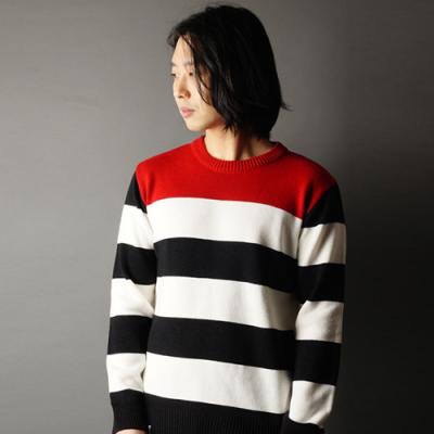 [WHYWORKS] STRIPE KNIT-RED