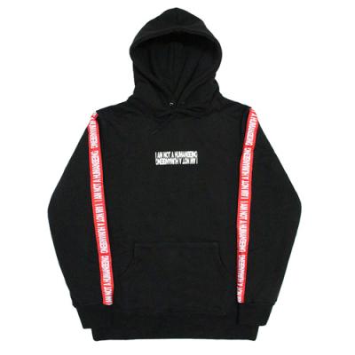 BASIC LOGO TAPE HOODIE - BLACK/RED