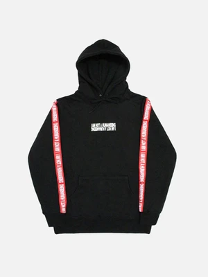 BASIC LOGO TAPE HOODIE - BLACK/RED