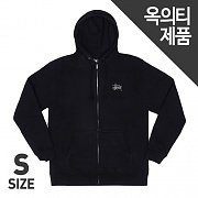 BASIC STUSSY ZIP HOOD-BLACK(반짝이오염)