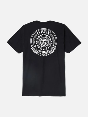 (163081682)OBEY SKULL AND WINGS TEE-BLK