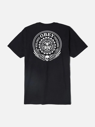 (163081682)OBEY SKULL AND WINGS TEE-BLK