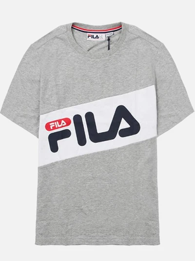 FILA DIAGONAL TEE-GRY/WHT/NVY/RED