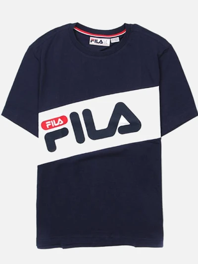 FILA DIAGONAL TEE-NVY/WHT/RED