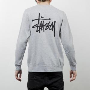BASIC STUSSY CREW-GRY(blk)