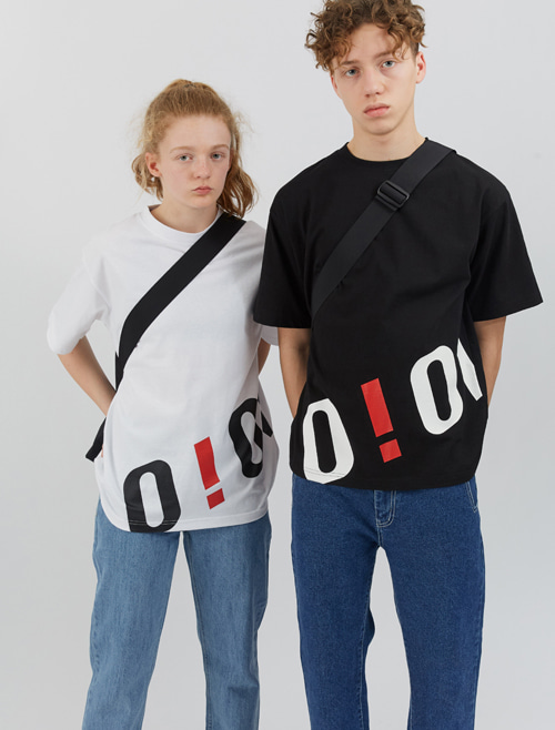 O!Oi BIG LOGO T-SHIRTS-BLACK