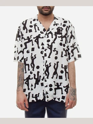 월드 파티 반팔셔츠(I024569) WHITE/BLACK