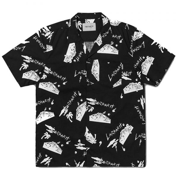 (I024148)S/S ANDERSON SOLID SHIRT-ANDERSON SOLID PRINT, BLK/WHT