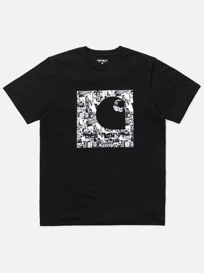 (I024755)S/S C COLLAGE T-SHIRT-BLK