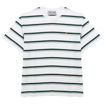 (I024815)S/S HILL T-SHIRT-HILL STRIPE, WHT/NAVY