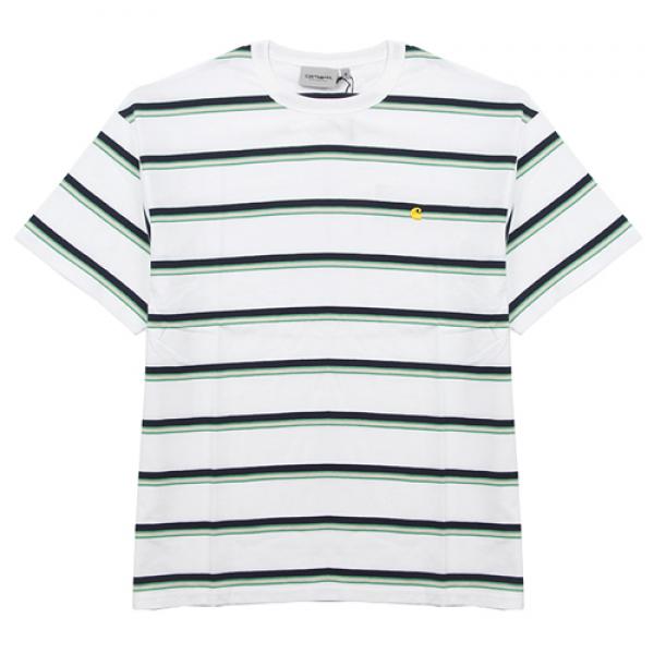 (I024815)S/S HILL T-SHIRT-HILL STRIPE, WHT/NAVY