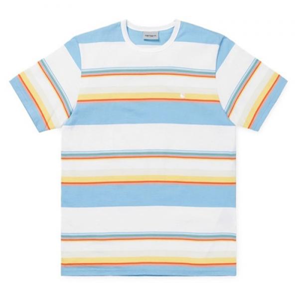 (I024816)S/S SUNDER T-SHIRT-SUNDER STRIPE, WHT/WAX