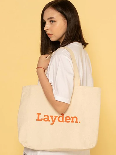 BIG LOGO ECO BAG-IVORY