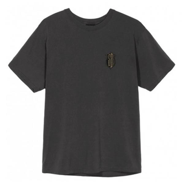 S SHIELD PIG. DYED TEE-BLK