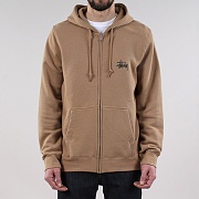 BASIC STUSSY ZIP HOOD-LIGHT BROWN
