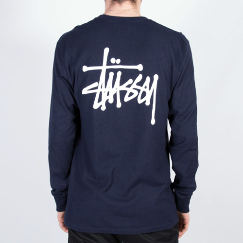 BASIC STUSSY LS TEE-NAVY