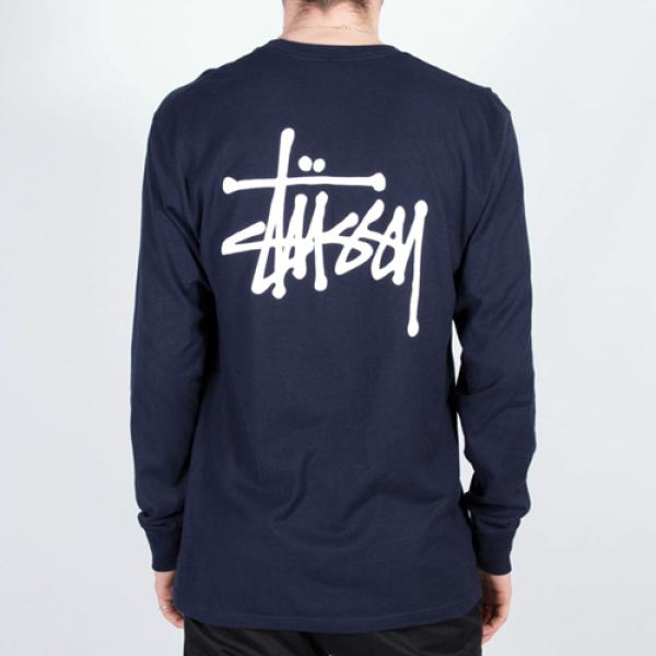 BASIC STUSSY LS TEE-NAVY