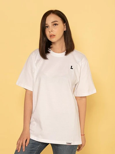 BASIC L LOGO S/S TEE-WHITE