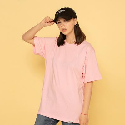 BASIC L LOGO S/S TEE-LIGHT PINK