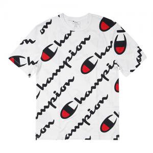 (T1919S) 올오버 스크립트 헤리티지 반팔티 (10959)-WHITE/NAVY